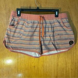 United By Blue Women’s Pink and Blue Striped Organic Board Shorts